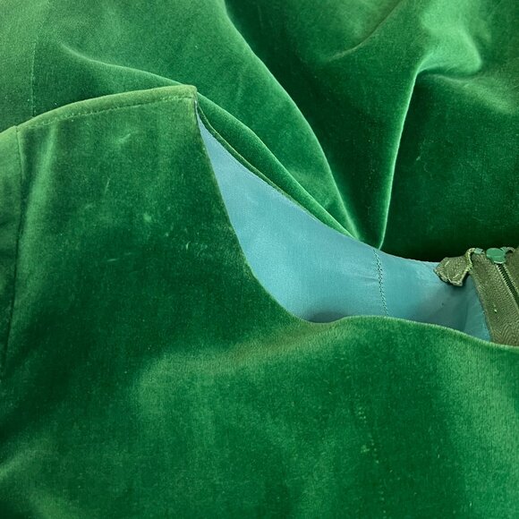 Vintage 1960s Velvet Midi Maxi Dress A-Line Hand Made Holiday Christmas 60s 70s - Picture 5 of 6